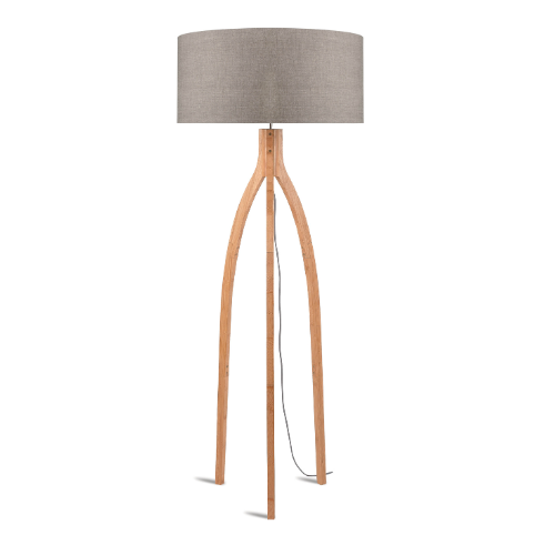 Good&Mojo Vloerlamp bamboe Annapurna 6030, linnen donker